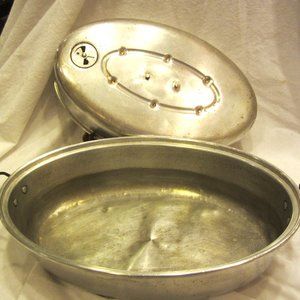 VTG ACUCO OVAL ROASTER PAN, ALUMINM WITH LID